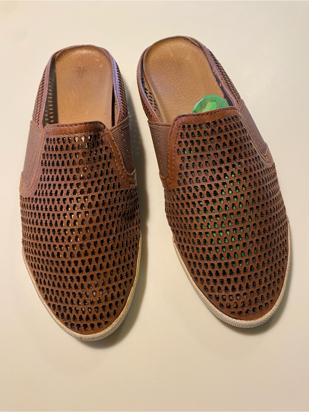 Frye women’s Brown Perforated Slip-On Shoes